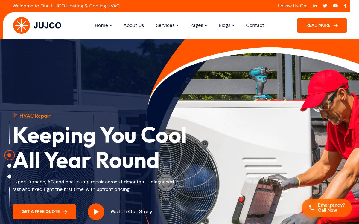 JUJCO Heating & Cooling - Website project